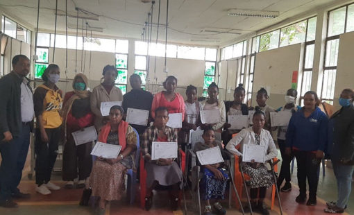 Females with disabilities after being in short term courses by Hawassa Polytechnic Staff